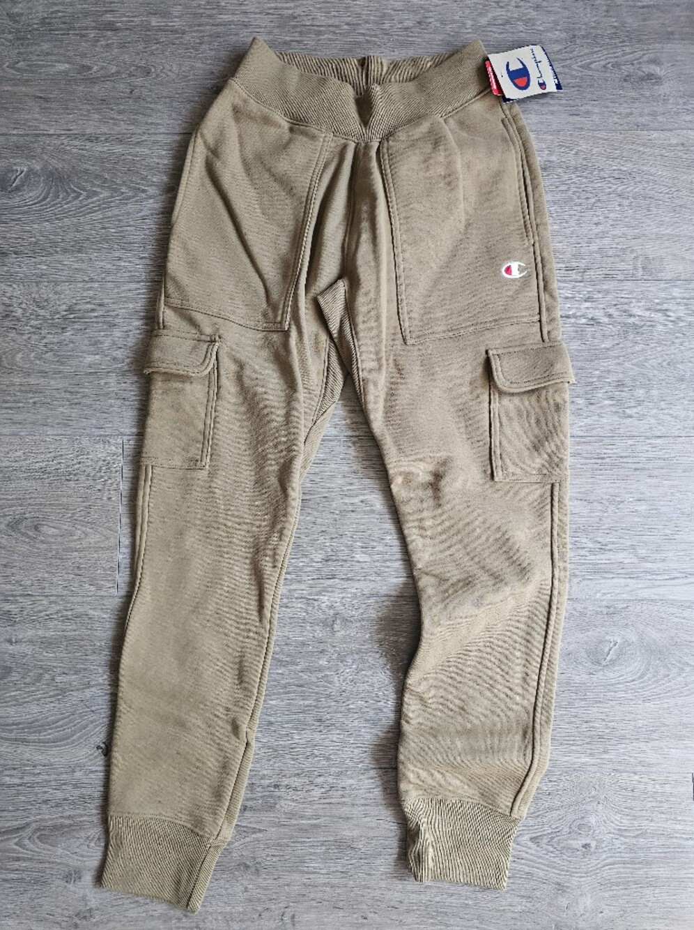 Champion Khaki Cargo Joggers with Logo